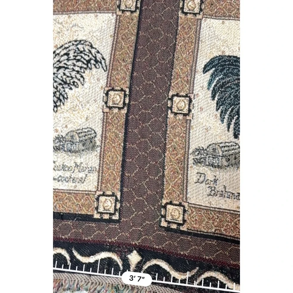 Mohawk Home Rooster Throw Blanket Unisex OS Brown Excellent Woven Cotton Fringed